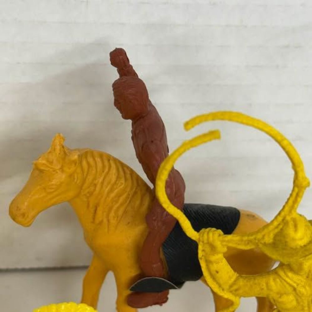 Vintage Plastic Cowboy and Indian Toy Figure Set 20 piece lot - Picture 5 of 8